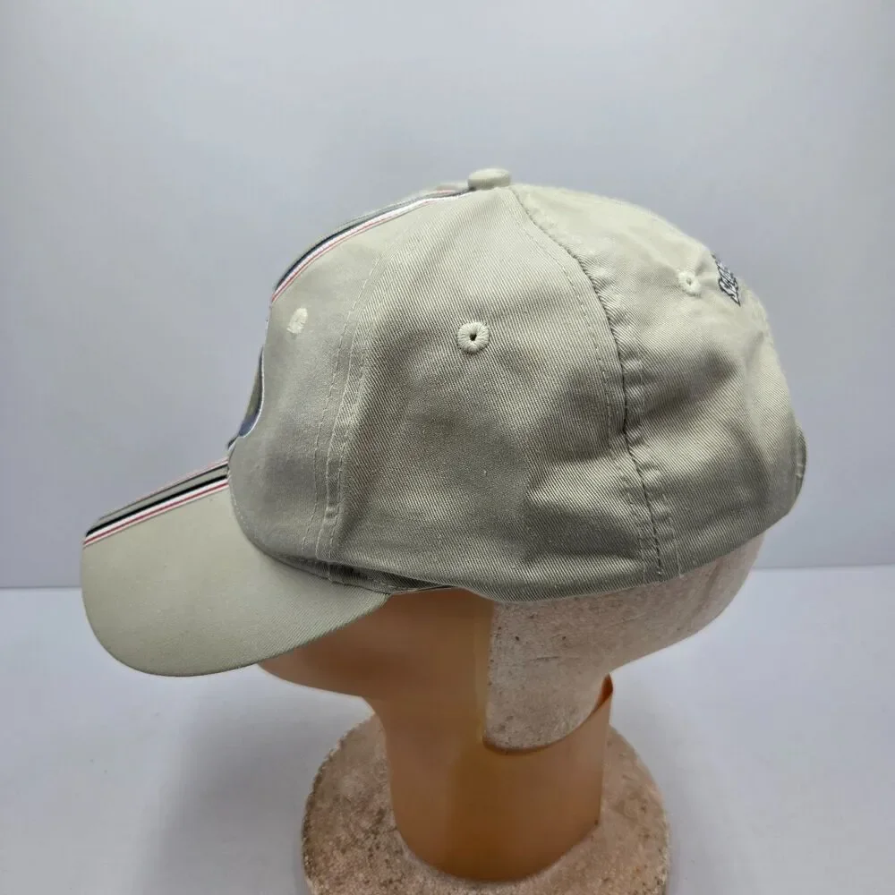 Vintage 1998 Scooby Doo Strapback Hat Cap Tan Racing Stripe Hanna Barbera